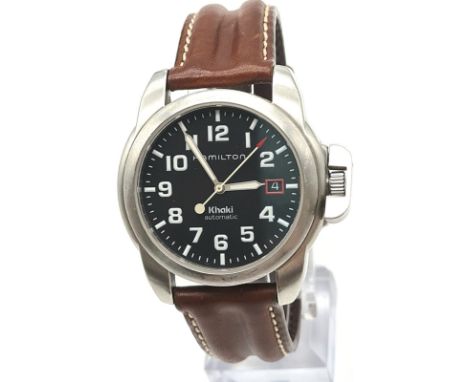 Excellent Condition Original Hamilton Khaki Field Automatic Gents Wristwatch with Original Box and Paperwork, full working or