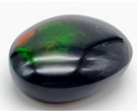 7.70ct Ethiopian Black Opal Gemstone with Colourplay ITLGR Certified. 