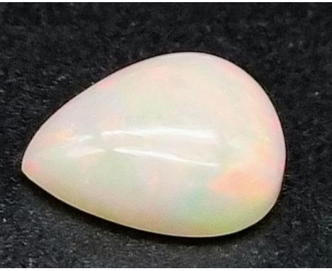 13.08ct Ethiopian White Teardrop Opal Gemstone with Colourplay ITLGR Certified 