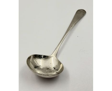 An Antique Georgian Silver Ladle. Rare makers mark of Thomas Wilkes Barker, Hatton Garden, London, 1809. 42g 