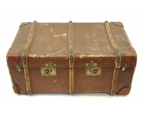 A Vintage Shipping Steamer Trunk. 30 x 47 x 75cm. As found.