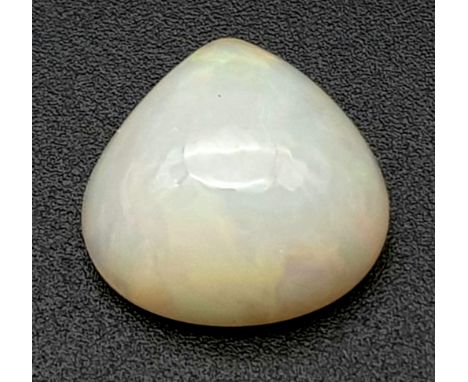 5.63ct Ethiopian White Opal Teardrop Shape IGLI Certified. 