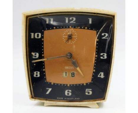 A Rare Vintage Smiths of Scotland Alarm Clock. 10 x 11cm. A/F 