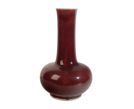 A CHINESE LANGYAO VASE with a globular body and a tall, slightly flared neck, Kangxi,  with a Japanese Kintsugi repair38cm hi