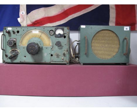 A WWII Period Radio/Receiver, an a separate speaker from a Lancaster Bomber.