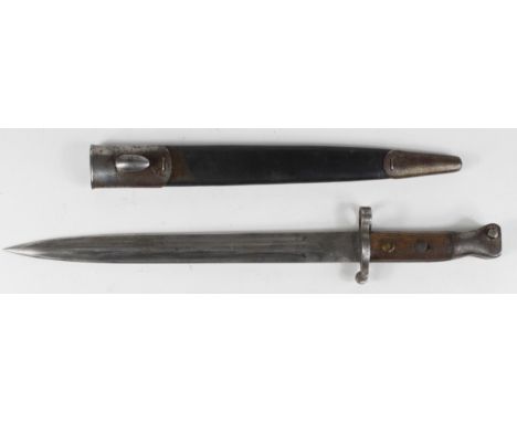 Good and interesting Pattern 1888 MKI 2nd type bayonet. Clean blade 12", ricasso marked '5.97' (May 1897) reinspected 1900 (w