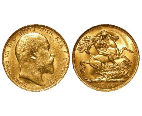 Sovereign 1908 P, Perth Mint, Australia, GEF, light scuff.