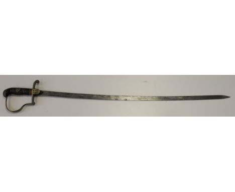 German Nazi Infantry Officers sabre (no scabbard) probably NCO, blade maker marked 'E Pack & Sohne Solingen'. 