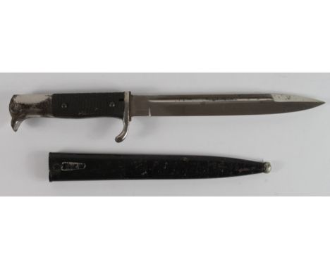 German Nazi dress bayonet, maker marked 'A.W.Jr Solingen'. Complete with scabbard