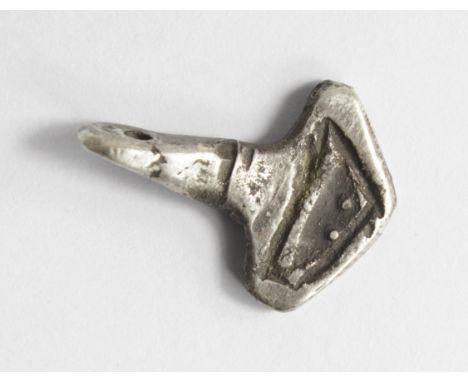 Viking silver axe pendant in the form of Thor's Hammer 28mm. overall