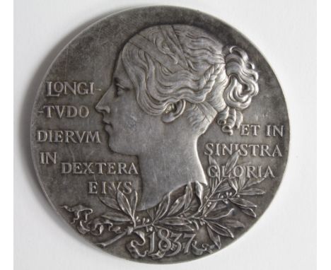 British Commemorative Medal, silver d.55.5mm: Diamond Jubilee of Queen Victoria 1897, official Royal Mint issue by G.W. de Sa