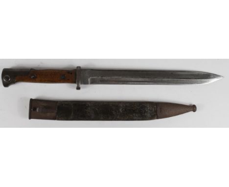 Imperial German Model 1884/98 knife bayonet. Clean blade 10". Ricasso stamped 'Weyersberg Kirschbaum & cie Solingen' & on the