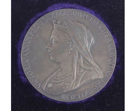 British Commemorative Medallion, silver d.55.5mm: Diamond Jubilee of Queen Victoria 1897, the official Royal Mint large silve