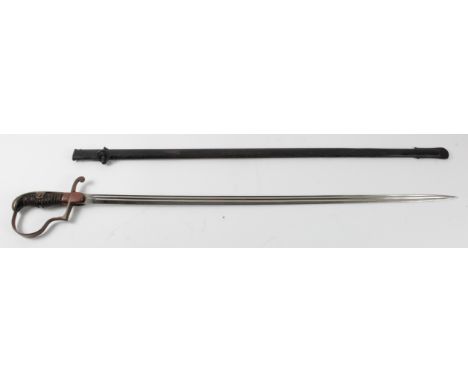 German WW2 NCO sword in its black painted scabbard.