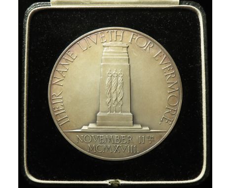 British Commemorative Medal, silver d.76mm: Signing of the Armistice (WWI), Tenth Anniversary 1928, by C.L.J. Doman, Eimer no