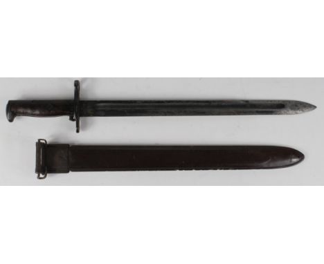 U.S Model 1905 bayonet for the M 1903 Springfield Rifle, Blued blade 15.75" Ricasso marked 'U.S. & 523813' and 'SA1912' Cross