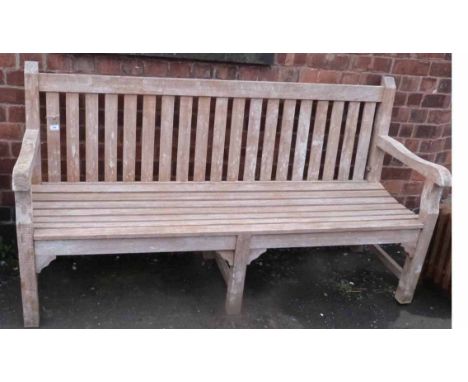 Hardwood garden bench 185cm wide. No condition reports for this sale.