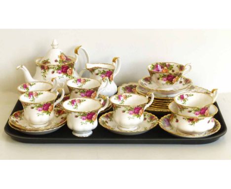 Royal Albert Old Country Roses tea service. No condition reports for this sale.