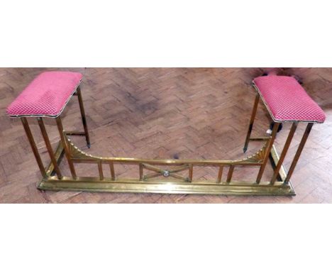 Late 19th century brass club fender. No condition reports for this sale.