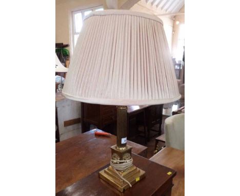 Corinthian column brass table lamp No condition reports for this sale.