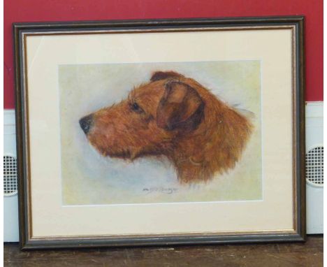 Arthur Cooke - portrait of a woldhound - pastel No condition reports for this sale.