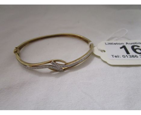 Gold diamond set bangle