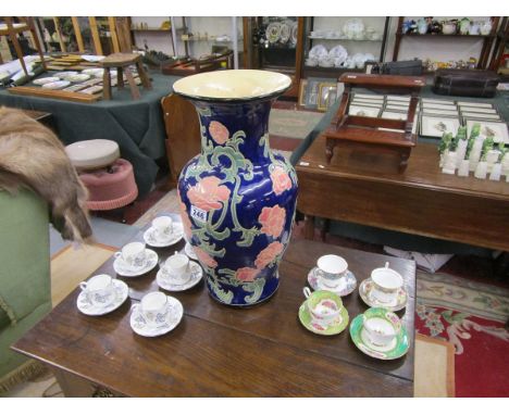 Large floral vase, set of 6 Coalport coffee cans with saucers & 4 Paragon cups & saucers