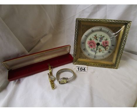 Ladies Rotary watch, another & mantle clock