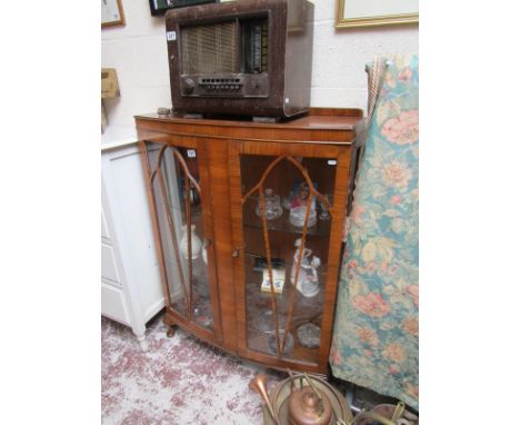 Walnut Art Deco china cabinet