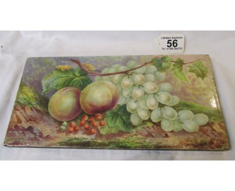 Handpainted tile signed Hill 1895