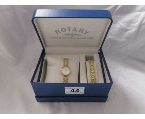 Boxed Rotary ladies watch and bracelet