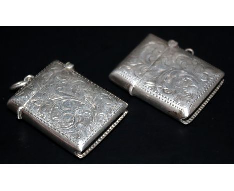 2 Silver Vesta Cases, Both Fully Hallmarked, One For Chester R 1900, Makers Mark For Richmond Parker The Other For Birmingham