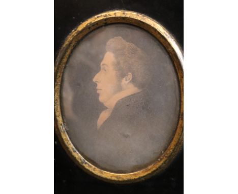 Portrait Miniature Painted On Paper Of A Georgian Gentleman, The Verso States 'Likenesses drawn by J.H Gillespie' Of T Roby, 