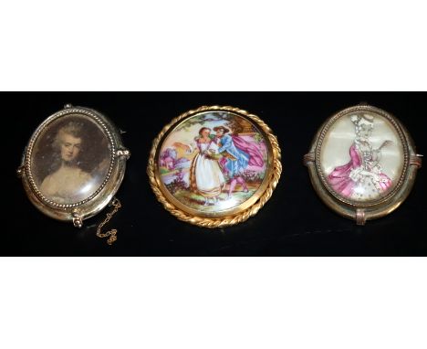 Collection Of Three Portrait Brooches 