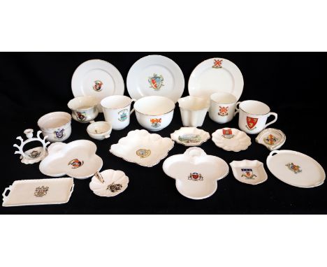 Collection Of Crested Ware, 22 Pieces  To Include Cups, Saucers, Pin Dishes Etc, Towns To Include Burnham on Sea, Teignmouth,