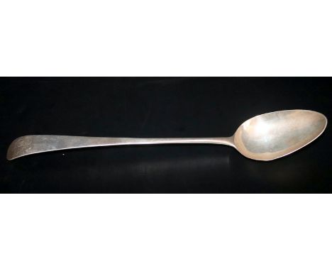 George III Silver Basting Spoon, Fully Hallmarked For London r 1792, Makers Mark SA, Length 12 Inches, Weight 97 Grams