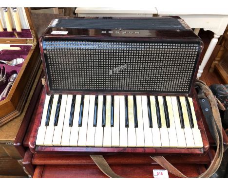 A Hohner Erdi II piano accordion.