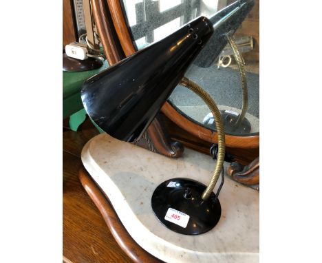 A retro black angle lamp. 