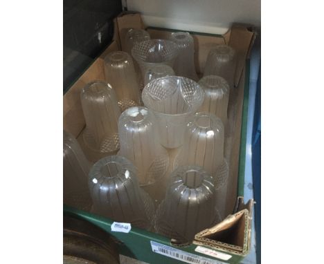 14 pressed glass lamp shades 