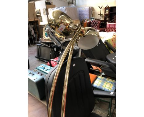A tall lamp with onyx base. 