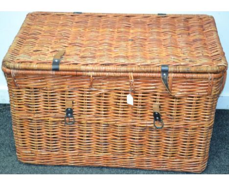 A large wicker hamper 54cm high x 90cm wide x 56cm deep 