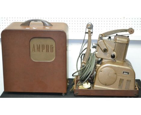 An Ampro Stylist cine projector,cased.