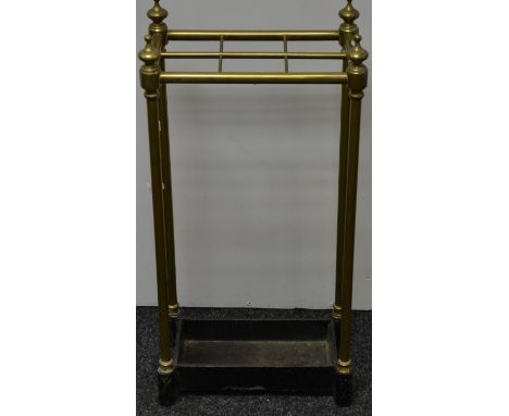 A Victorian brass stick stand C1880