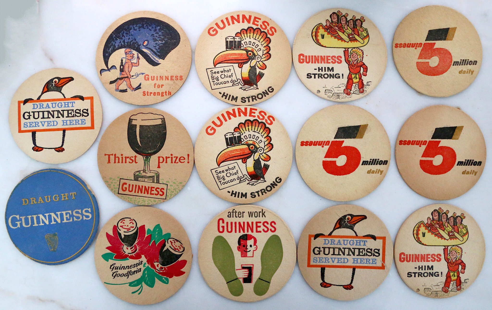 Beer mat collection 176 vintage beer mats including 14 Guinness, Bass