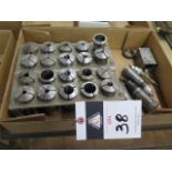 5C Collets (23) and 5C Collet Block (SOLD AS-IS - NO WARRANTY)