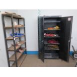 Storage Cabinet w/ Extension Cords, Steel Shelf and Misc (SOLD AS-IS - NO WARRANTY)