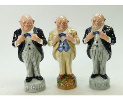 English made ceramic figures of Winston Churchill (3).