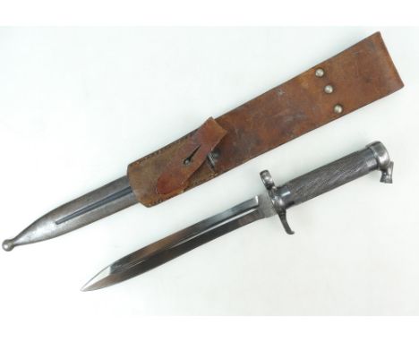 World War II M96 Swedish Mauser Bayonet with scabbard and original leather frog, length of bayonet 36cm