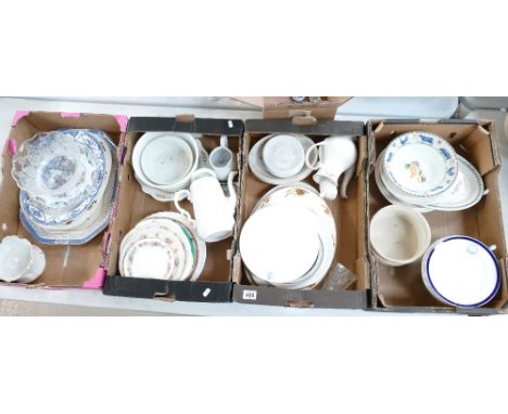 A mixed collection of ceramic items including dinner ware, tea ware, glass bowls etc. Some Wedgwood and Smallwood John the Ba
