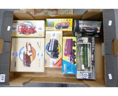 A collection of boxed Corgi lorries for various brands together with similar items. 